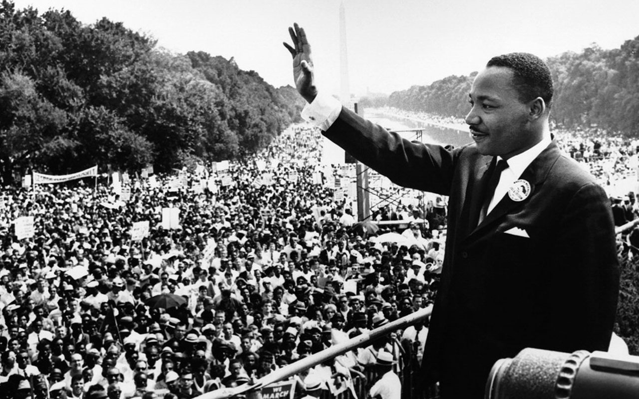 ዶ/ር King ነሐሴ 28፣ 1963 ዕለት በWashington በተካሄደው ሰልፍ ላይ ለሕዝቡ ንግግር ሲያደርጉ