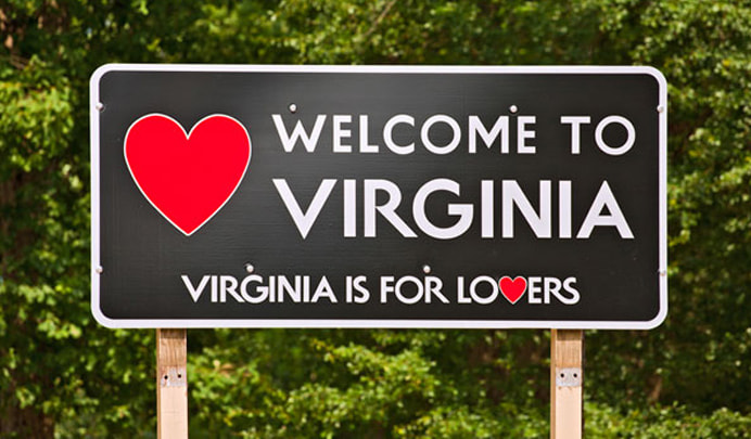 ወደ Virginia እንኳን ደህና መጡ ምልክት